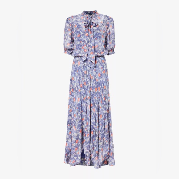 princess polly baby blue dress Lauren Ralph Lauren Floral Ruffle-trim Georgette Dress (RAF250957402) -  Midi dresses main image 0